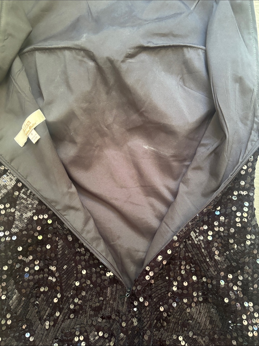 Aidan Mattox | Black Sequin Cocktail Sheath Dress Wedding Summer Size 8 - Picture 10 of 11